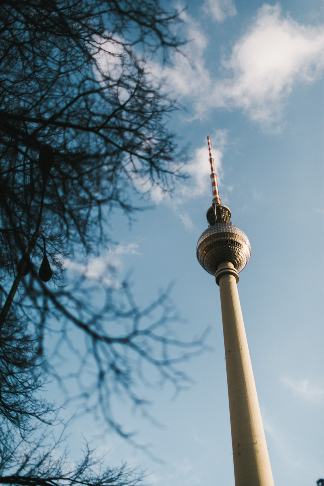 Berlin TV Tower Fernsehturm Blue Sky