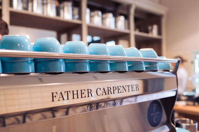 Father Carpenter Blue Coffee Cups