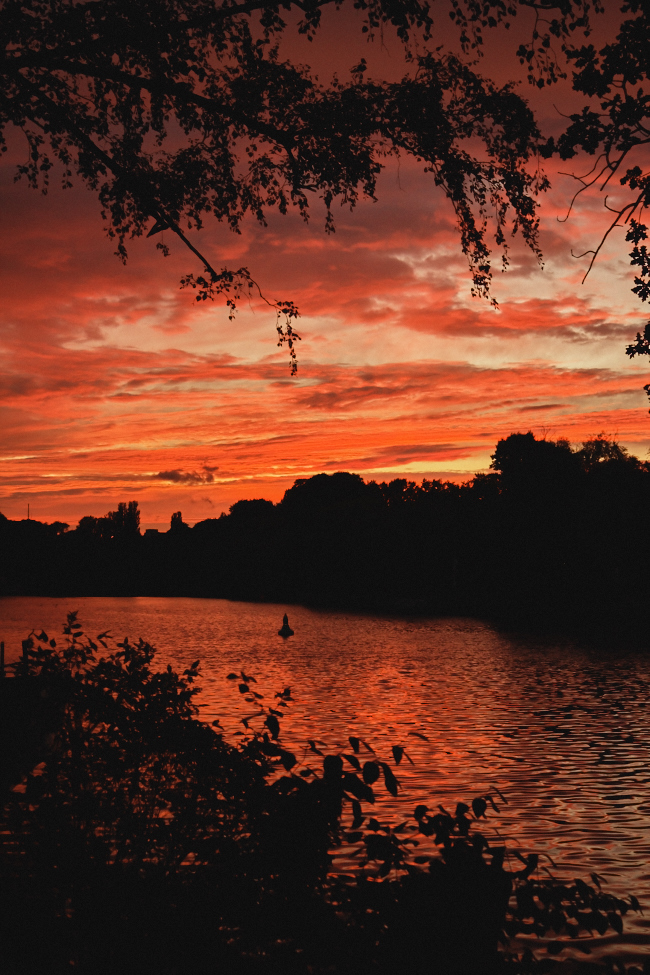 berlin sunset maybachufer canal silhouette