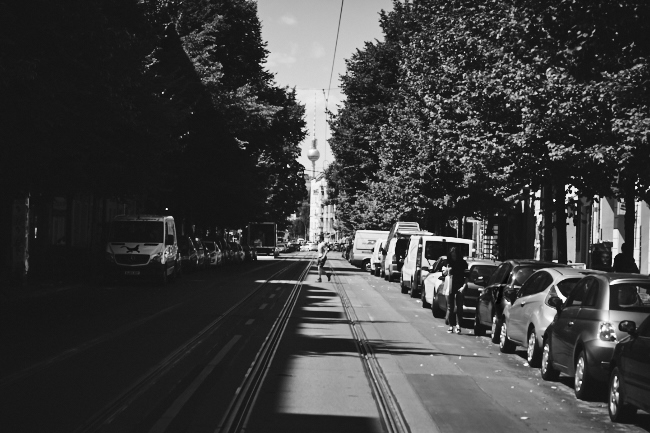 tv tower black and white photographer berlin tram travel