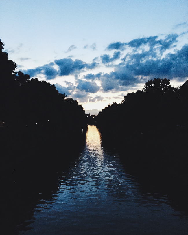 maybachufer canal silhouette sunset